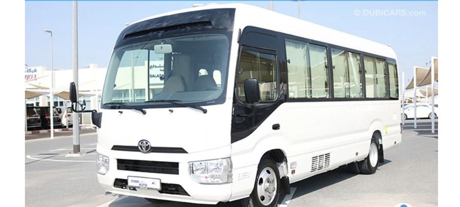 2017 Toyota Coaster bus available for rent in Dubai – 30-seater petrol vehicle